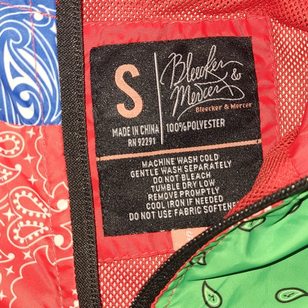 New Bleecker and Mercer Bandanna Patchwork lined windbreaker size S - Picture 3 of 7